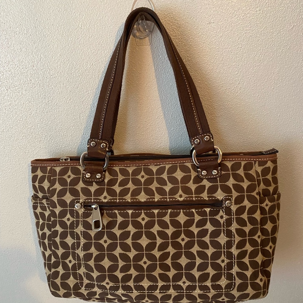 Fossil Bag Brown Tan Pattern Medium Sized - image 2